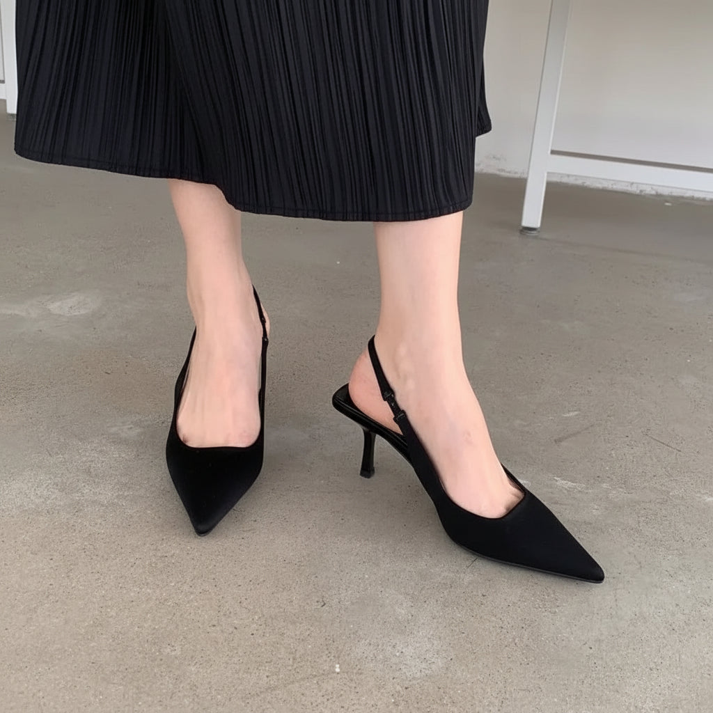 Slingback nude donna Sienna MyLumerya – punta affusolata con cinturino delicato