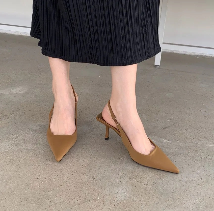 Slingback nude donna Sienna MyLumerya – punta affusolata con cinturino delicato