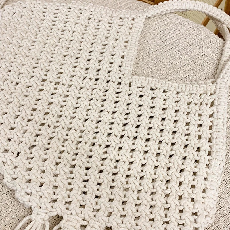 Borsa donna Calypso MyLumerya – intrecciata a mano con frange bohémien