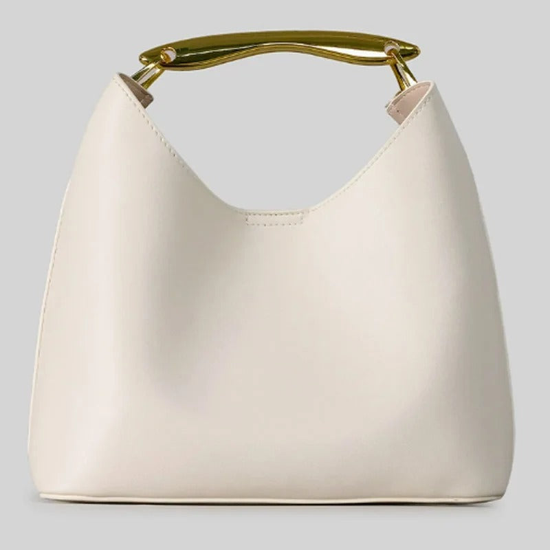 Borsa donna Nerina MyLumerya – design minimal nero con dettagli dorati