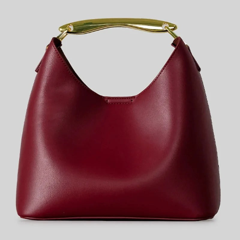 Borsa donna Nerina MyLumerya – design minimal nero con dettagli dorati