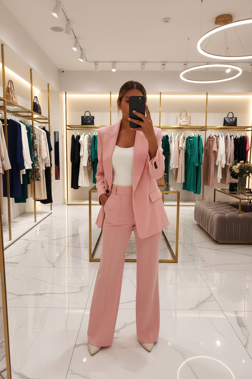 Completo blazer donna Clairé MyLumerya – giacca e pantalone avorio sartoriale
