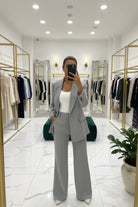 Completo blazer donna Clairé MyLumerya – giacca e pantalone avorio sartoriale
