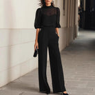 Completo nero donna Noir MyLumerya – top e pantalone fluido elegante

